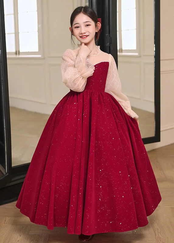 DIY Red Stand Collar Patchwork Wrinkled Tulle Girls Long Dress Fall RP030 Tunic Top Casual DIY Red Stand Collar Patchwork Wrinkled Tulle Girls Long Dress Fall RP030 Tunic Top Casual