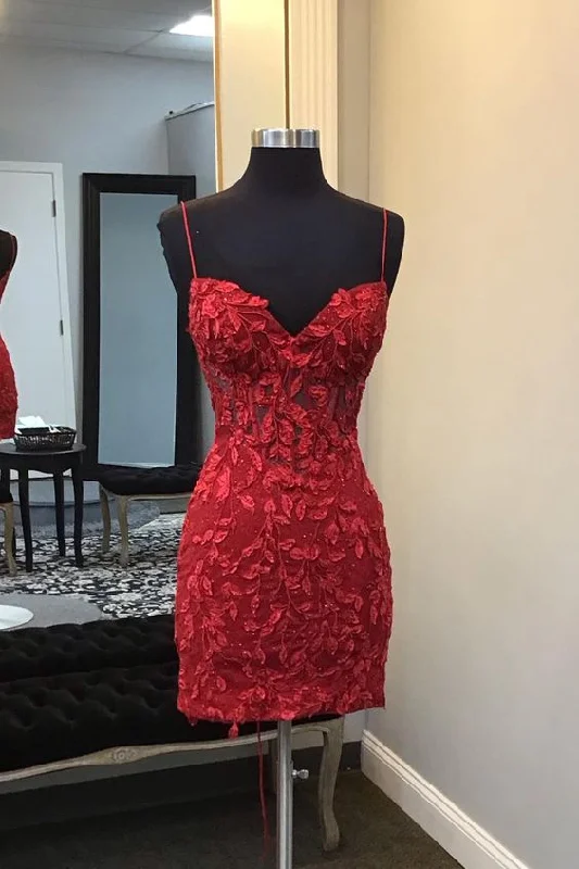 Dark Red Homecoming Dress, Corset Tight Short Mini Dress with Appliques cg25035 Elegant Satin Mini Dress Dark Red Homecoming Dress, Corset Tight Short Mini Dress with Appliques cg25035 Elegant Satin Mini Dress