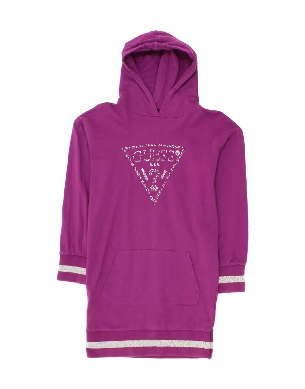 GUESS Womens Graphic Hoodie Dress UK 10 Small Purple Cotton Hoodie with Camouflage Military Edgy GUESS Womens Graphic Hoodie Dress UK 10 Small Purple Cotton Hoodie with Camouflage Military Edgy