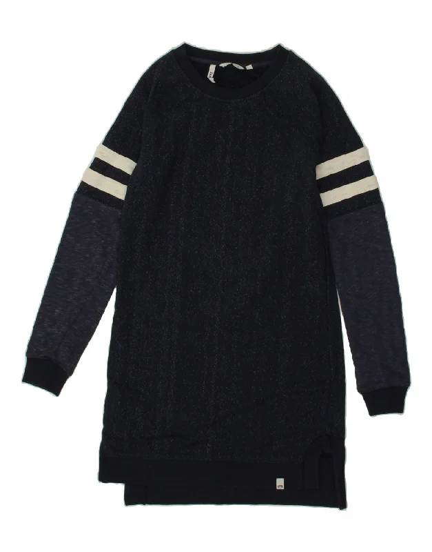 ANIMAL Womens Sweatshirt Jumper Dress UK 6 XS Navy Blue Colourblock Cotton Hoodie with Gradient Ombre Colorful ANIMAL Womens Sweatshirt Jumper Dress UK 6 XS Navy Blue Colourblock Cotton Hoodie with Gradient Ombre Colorful