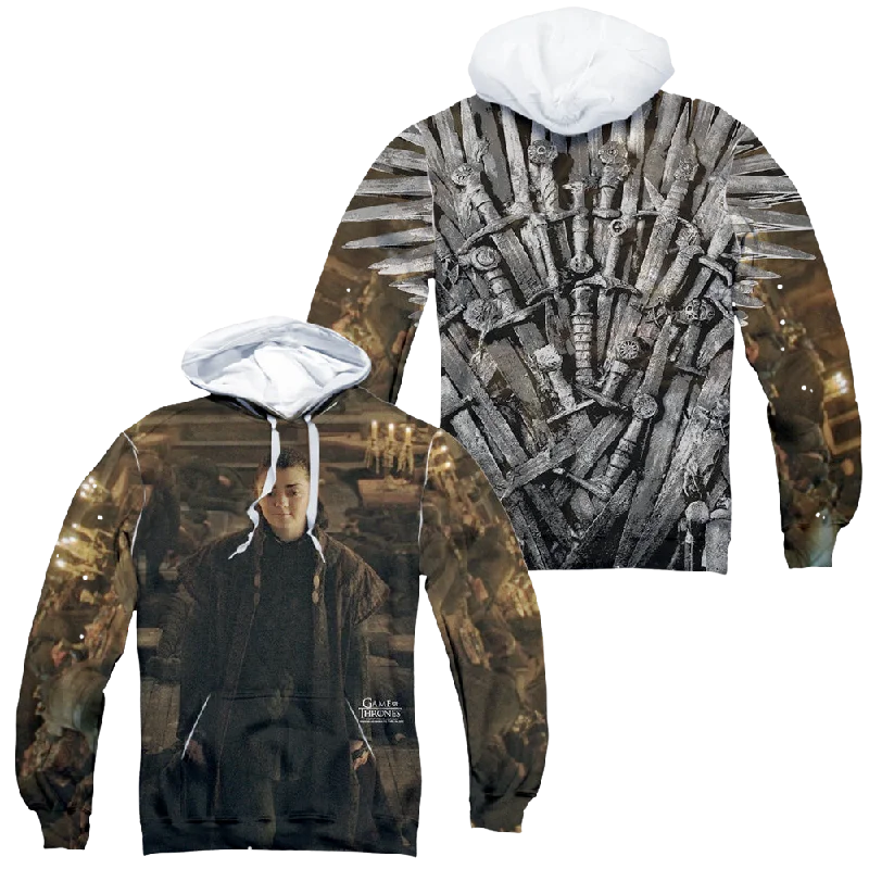 Game of Thrones Arya For The Throne F/B - All-Over Print Pullover Lapel Neck Sweater Game of Thrones Arya For The Throne F/B - All-Over Print Pullover Lapel Neck Sweater