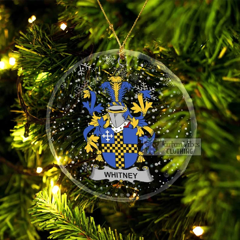 Whitney Irish Clan Christmas Glass Ornament with Coat of Arms Buttoned Zippered Snapped Whitney Irish Clan Christmas Glass Ornament with Coat of Arms Buttoned Zippered Snapped