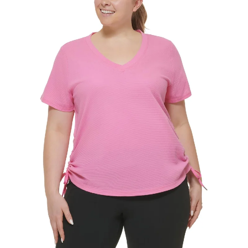 Calvin Klein Performance Womens Plus Moisture Wicking Workout Pullover Top Solo Sleeve Pullover Calvin Klein Performance Womens Plus Moisture Wicking Workout Pullover Top Solo Sleeve Pullover