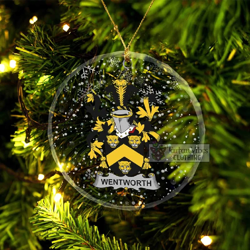 Wentworth Irish Clan Christmas Glass Ornament with Coat of Arms Cardigan Sweater Pullover Wentworth Irish Clan Christmas Glass Ornament with Coat of Arms Cardigan Sweater Pullover